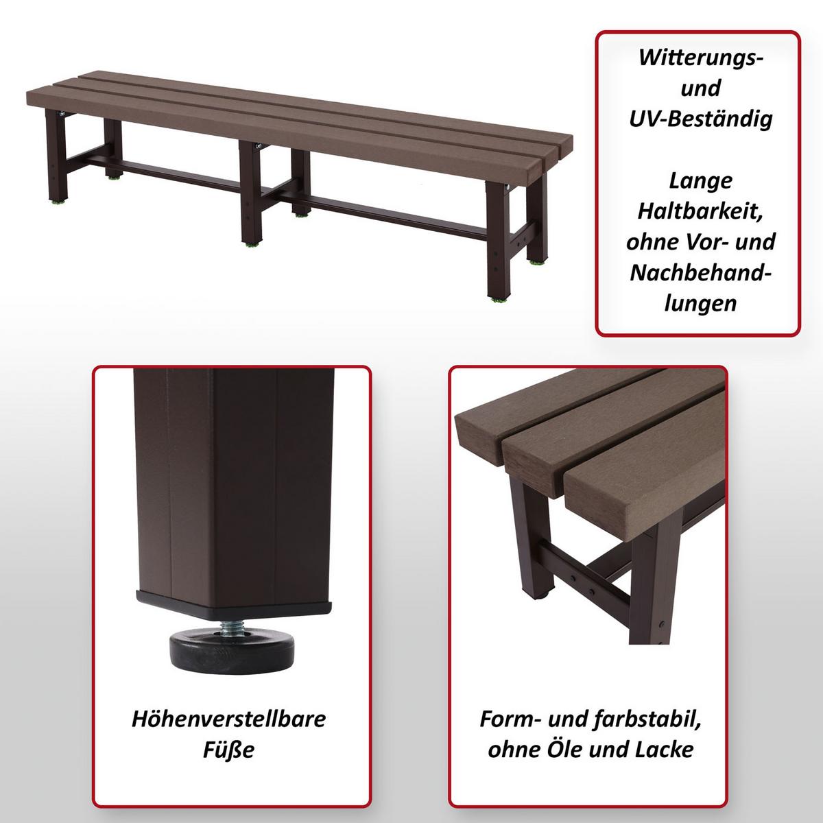 ALU GARTENBANK Braun - Braun, Metall (180/40/34cm) - MCW