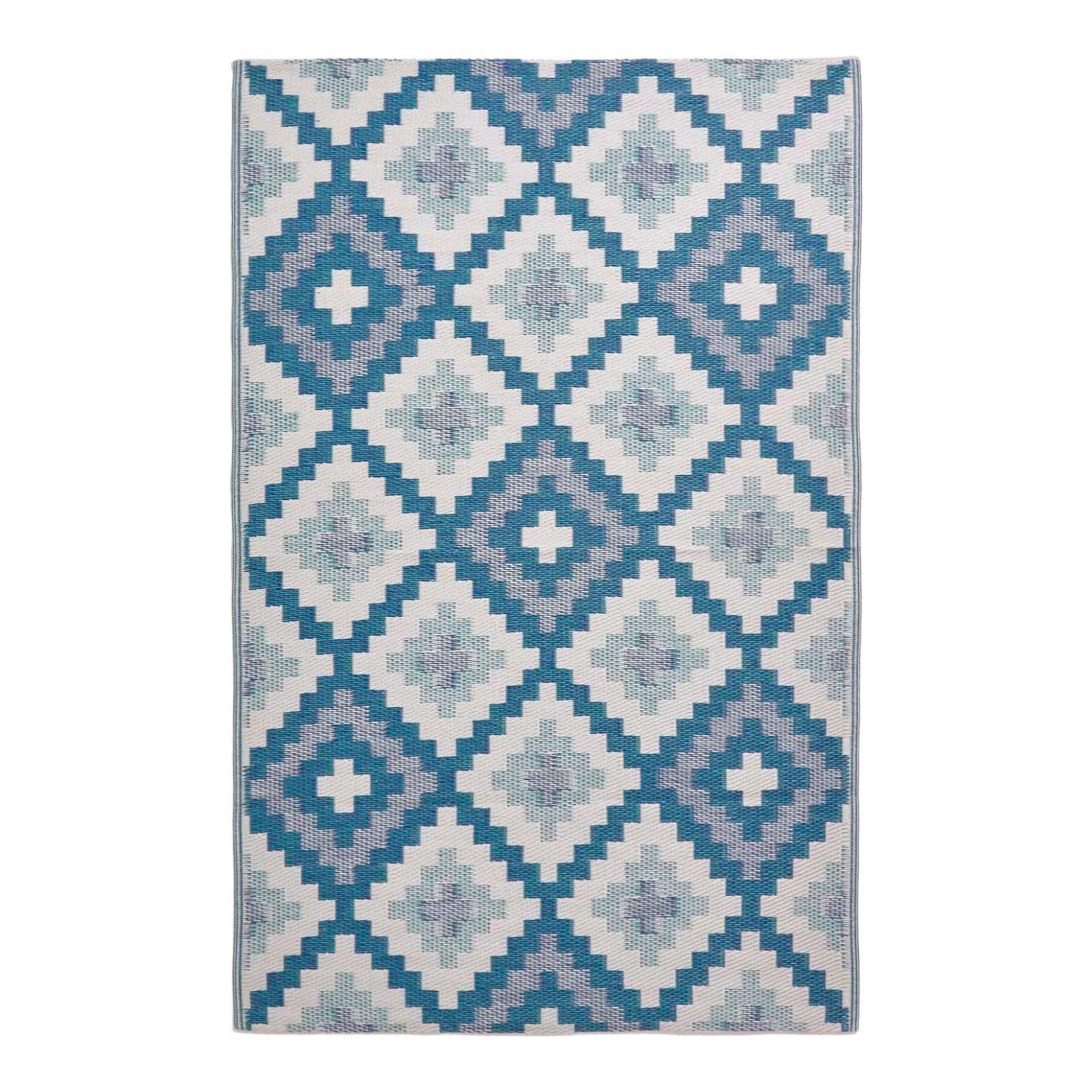 OUTDOORTEPPICH Mia, geometrisch gemustert 180/270 cm - Blau, Kunststoff (180/270cm) - Homescapes