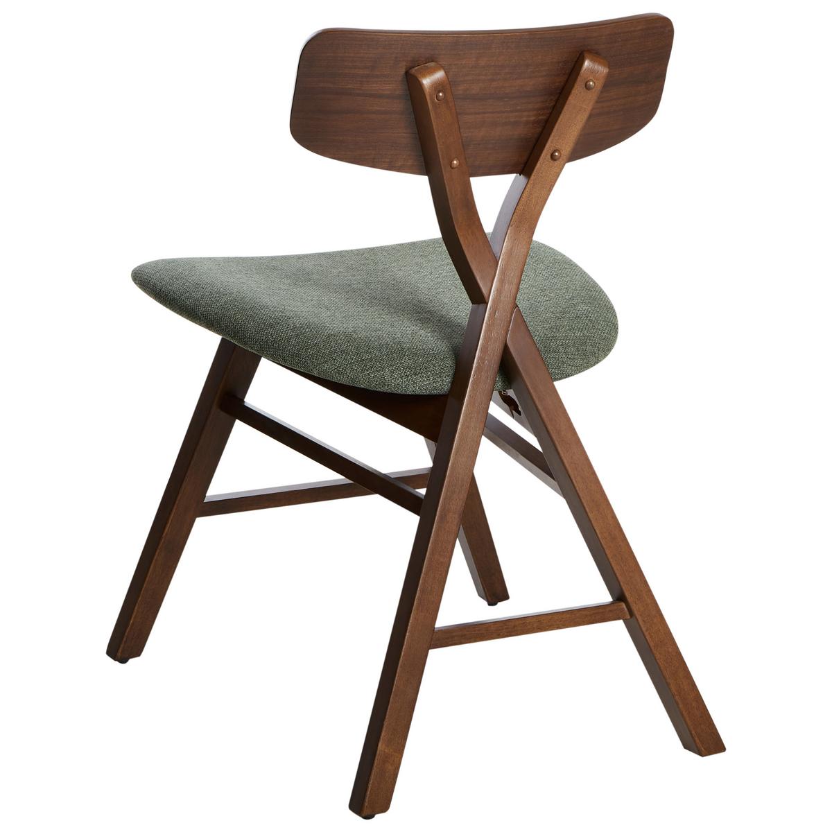 ESSZIMMERSTUHL 2er-Set Holz Dunkelbraun/Grün Leland - Dunkelbraun, Holz (52/78/57cm) - Beliani
