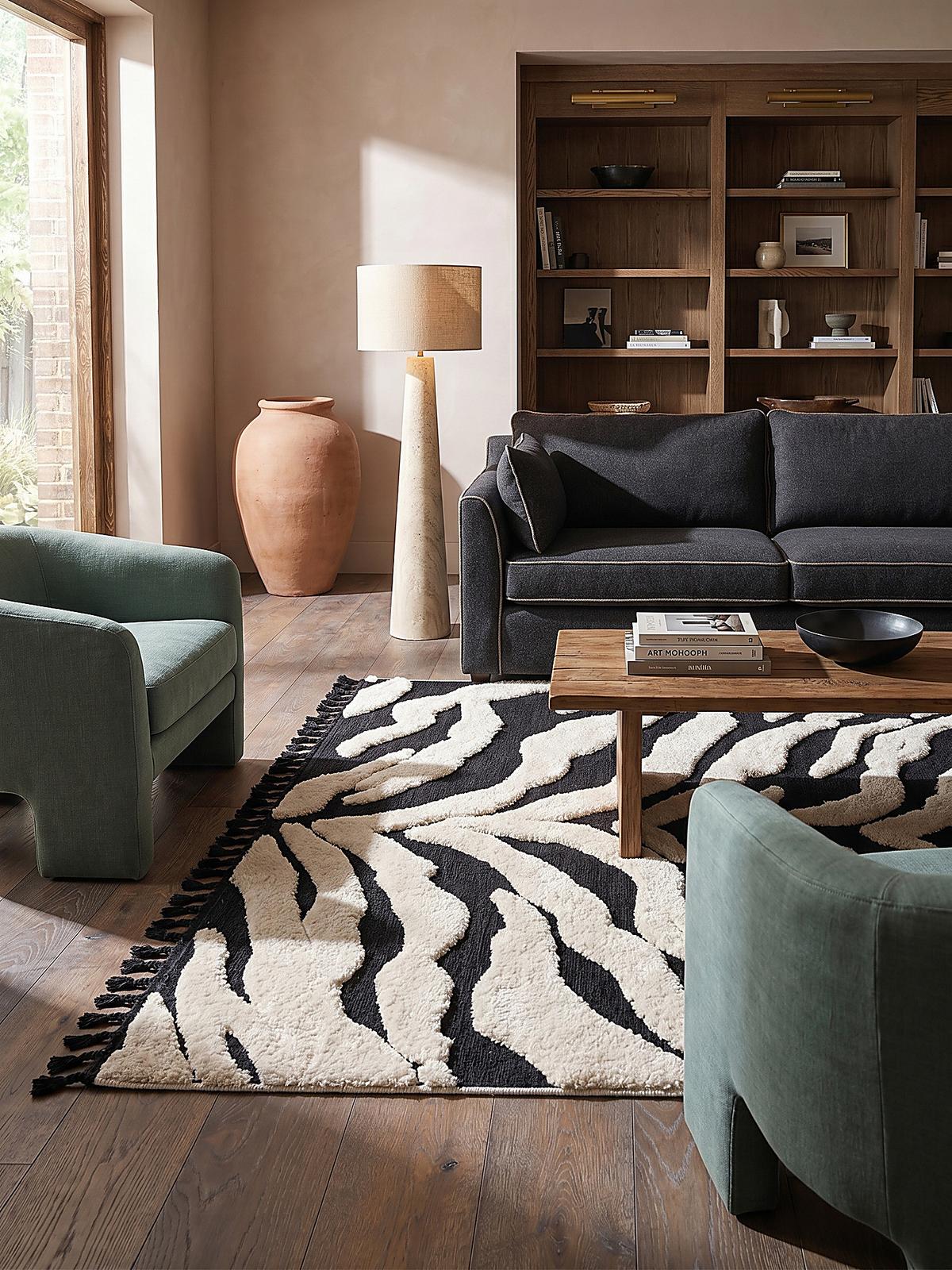 TEPPICH Hochflor mit Fransen MARA in Beige, mit Tier-Motiv, 200 x 300 cm - Beige, Textil (300/200cm) - KADIMA DESIGN