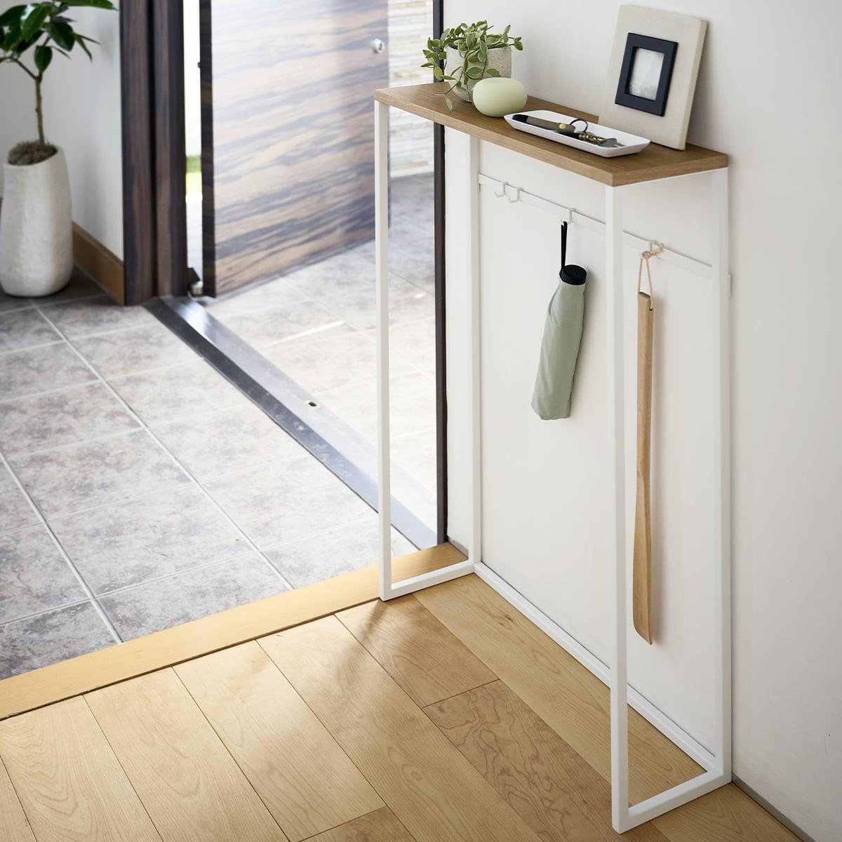 KONSOLENTISCH aus Metall und Holz - L60 cm - Weiß, Metall (19/18.5/80.5cm) - Yamazaki