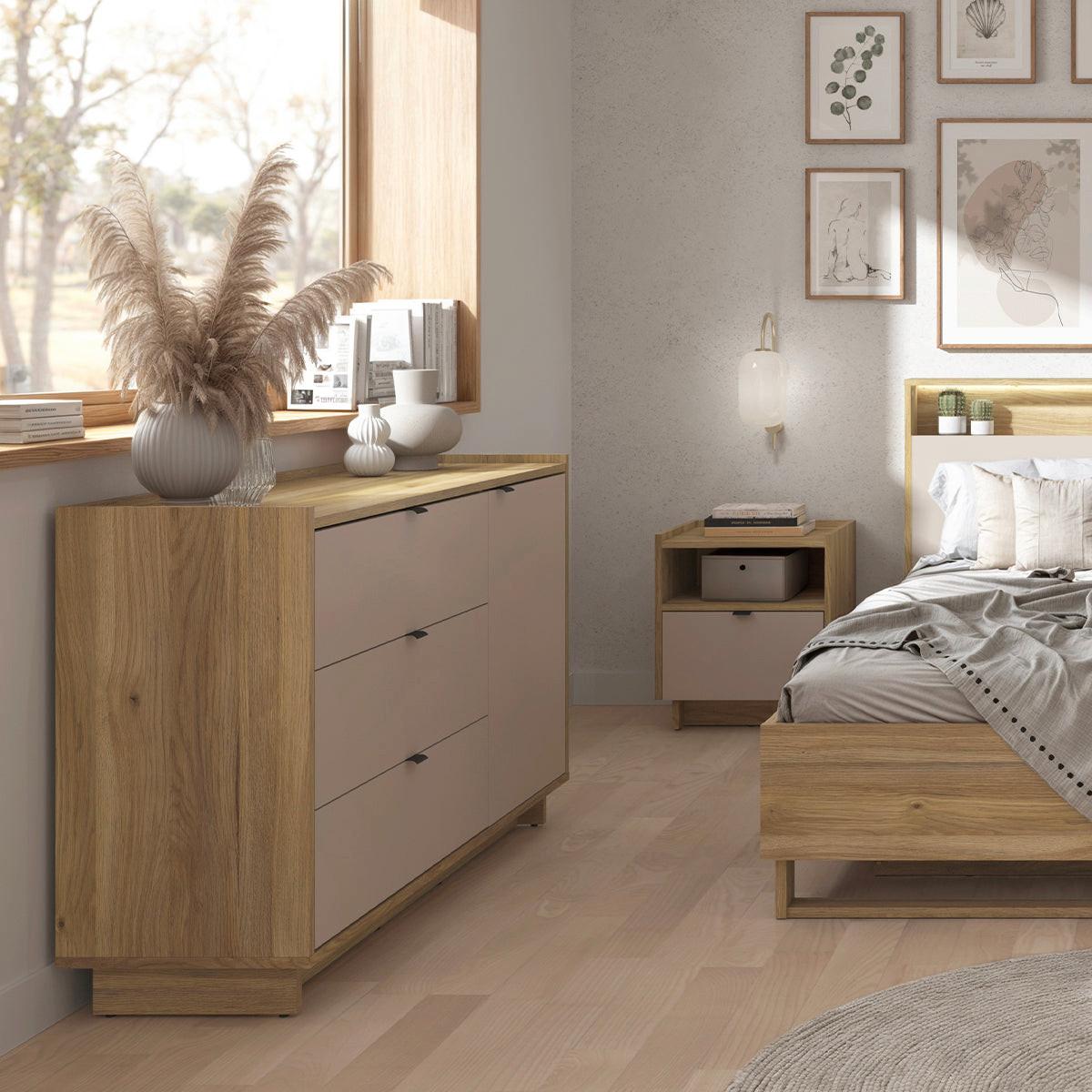 KOMMODE Donna Kaschmir - Beige, Holzwerkstoff (134/86/42cm) - Petits-meubles