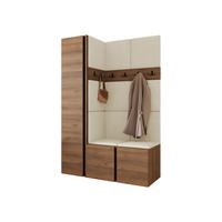 GARDEROBEN-SET Orion IX - Beige/Nussbaumfarben, Holzwerkstoff/Kunststoff (124/186/46cm) - MIRJAN24