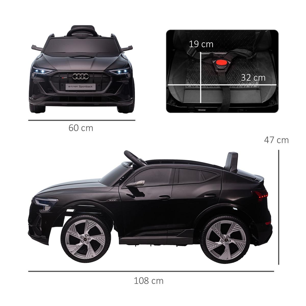 KINDERFAHRZEUG Elektroauto Elektro Kinderauto für kinder ab 3 Jahre Schwarz - Schwarz, Metall (108/60/47cm) - HOMCOM
