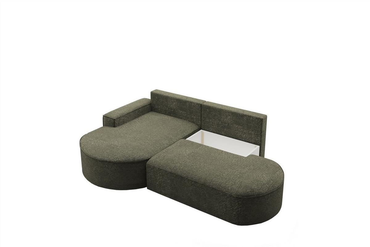 ECKSOFA Girona Mit Schlaffunktion - Grün, Holzwerkstoff/Textil (278/179cm) - Fun Möbel