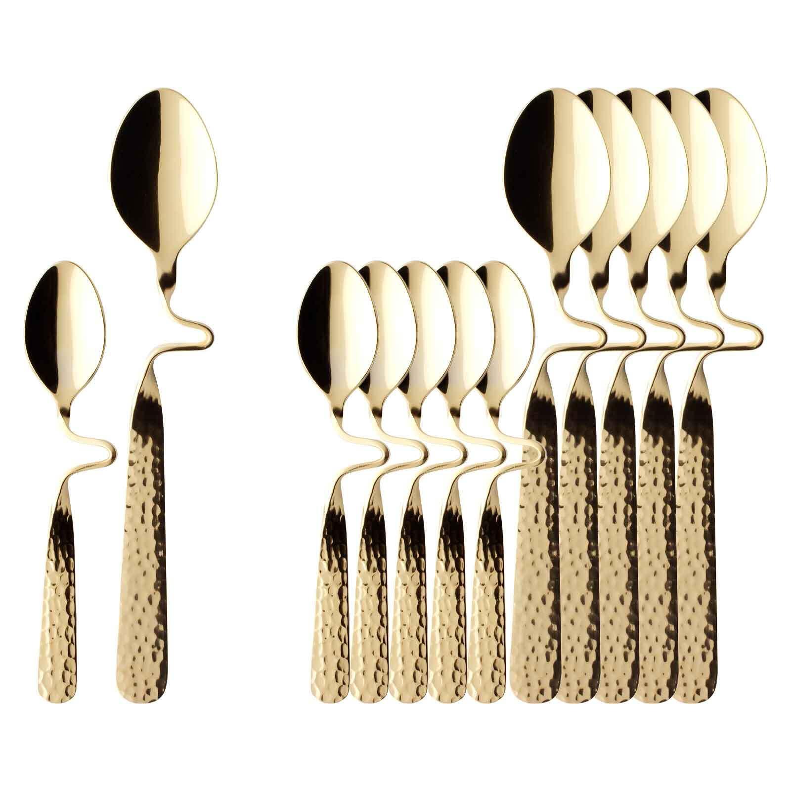 KAFFEE- & ESPRESSO-LÖFFEL VERGOLDET NewWave Caffè Spoon gold 17,5 cm & 12 cm 12-tlg. - Goldfarben, Metall - Villeroy & Boch