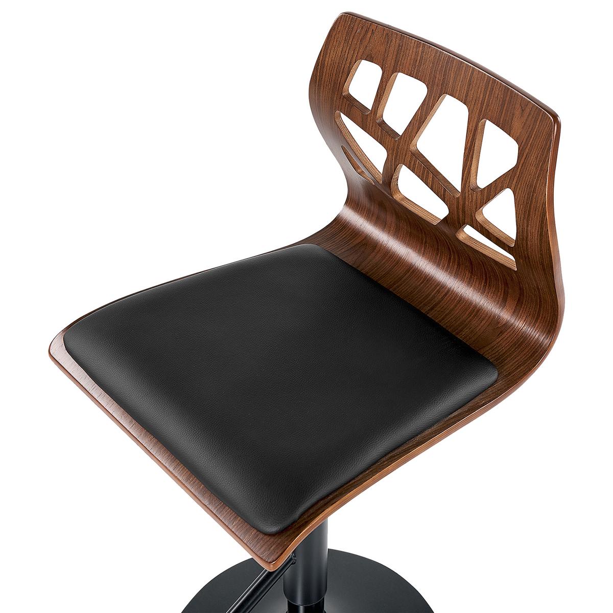 BARSTUHL 2er-Set drehbar Kunstleder Schwarz Petersburg - Schwarz/Braun, Holzwerkstoff/Metall (41/96/36cm) - Beliani