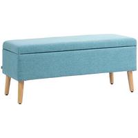 TRUHENBANK scandinavia Polyester Holz Blau - Blau, Kunststoff (39/45/110cm) - HOMCOM