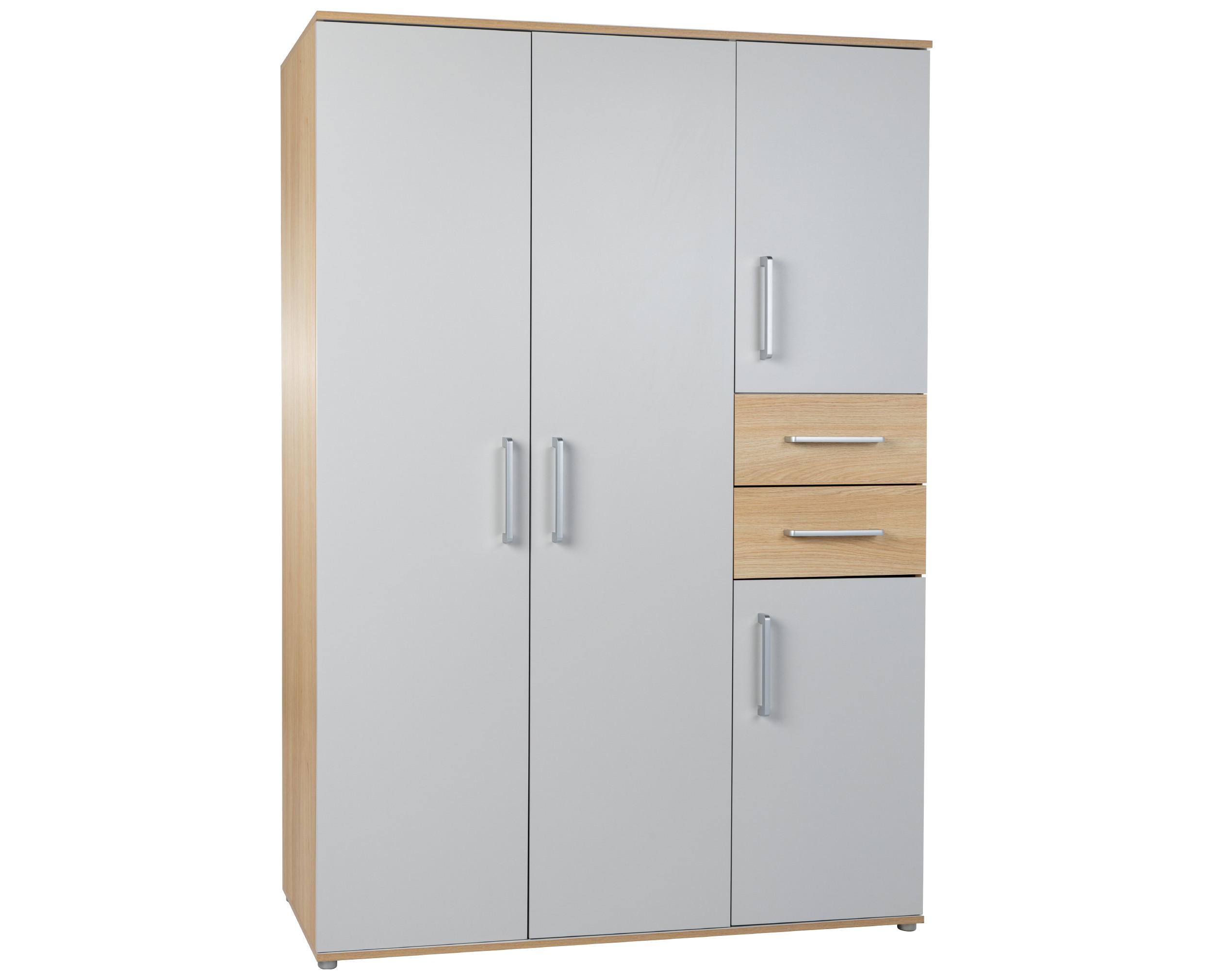 KLEIDERSCHRANK Elina - Eichefarben/Silberfarben, Holzwerkstoff/Kunststoff (1/1/1cm) - arthur berndt