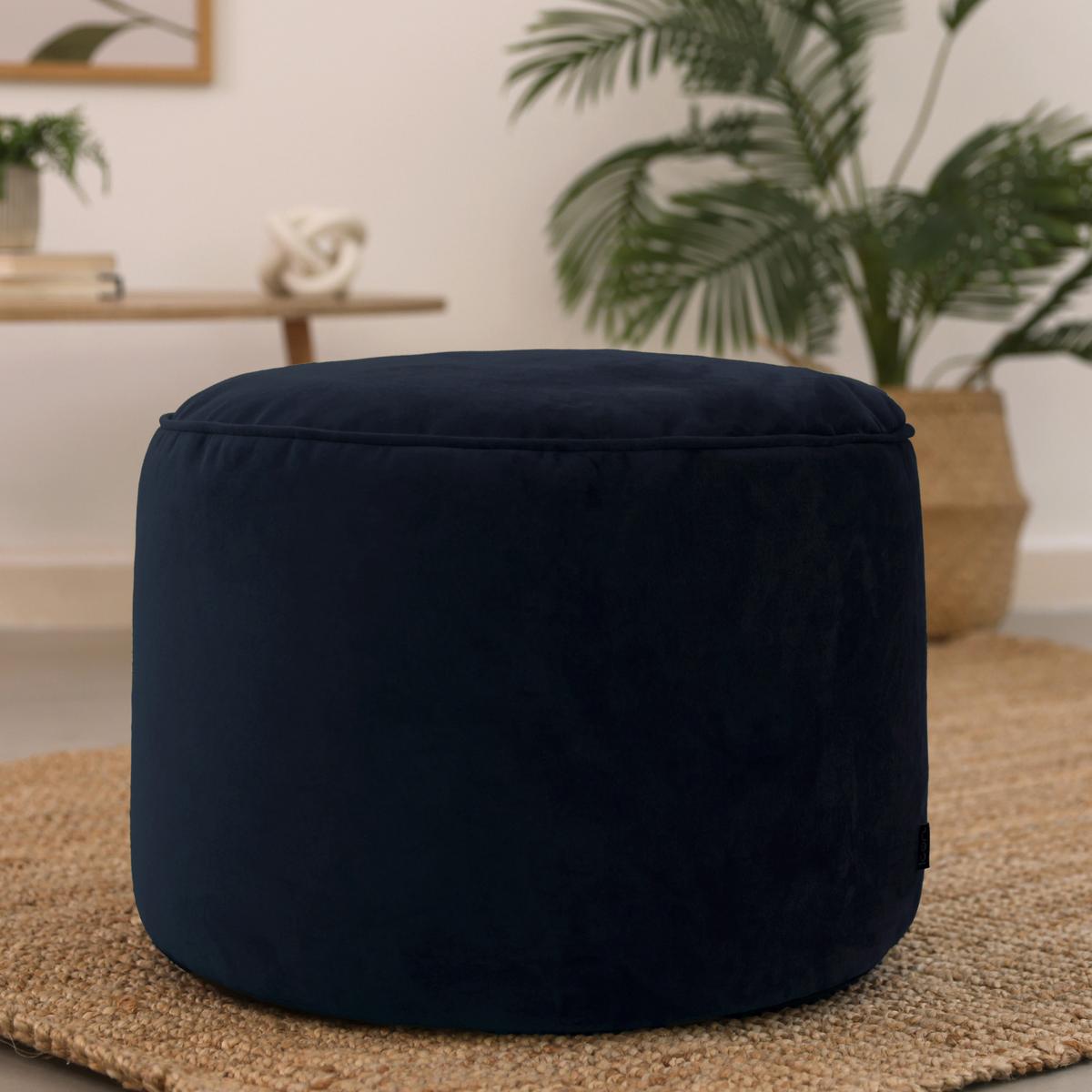 SITZPOUF Rund Milano - Dunkelblau, Textil (55/35/35cm) - icon