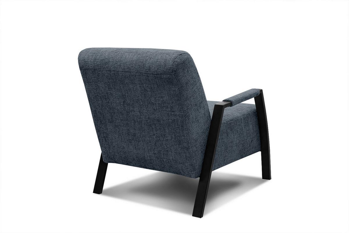 SESSEL KOBE, dunkelblau - Schwarz/Dunkelblau, Holz/Textil (72/76/90cm) - Wozimo