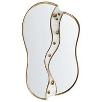 WANDSPIEGEL 45/76 cm Metall Gold Tawley - Goldfarben/Weiß, Metall (45/76/3cm) - Beliani