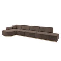 ECKSOFA Ottomane Links ARRIO-L3 - 413x171x83 cm Braun - Braun, Holzwerkstoff/Textil (413/171cm) - ALTDECOR