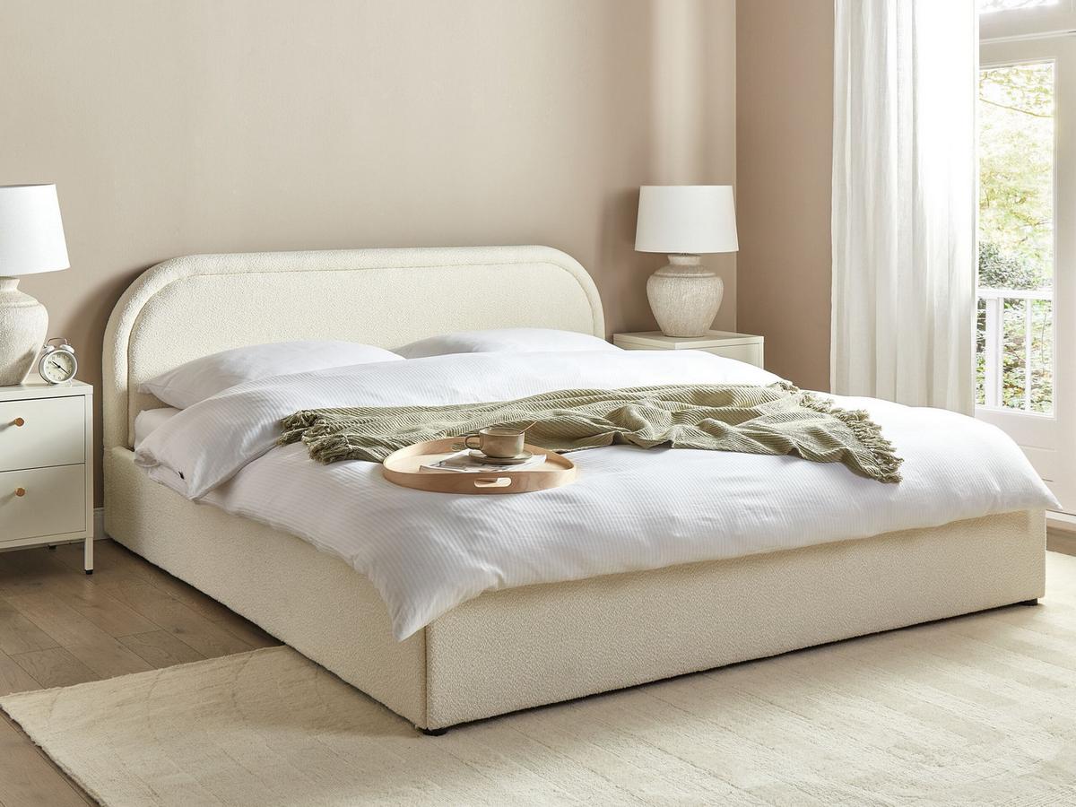 POLSTERBETT 180x200 cm Beige Quillien - Beige, Textil (180/200cm) - Beliani