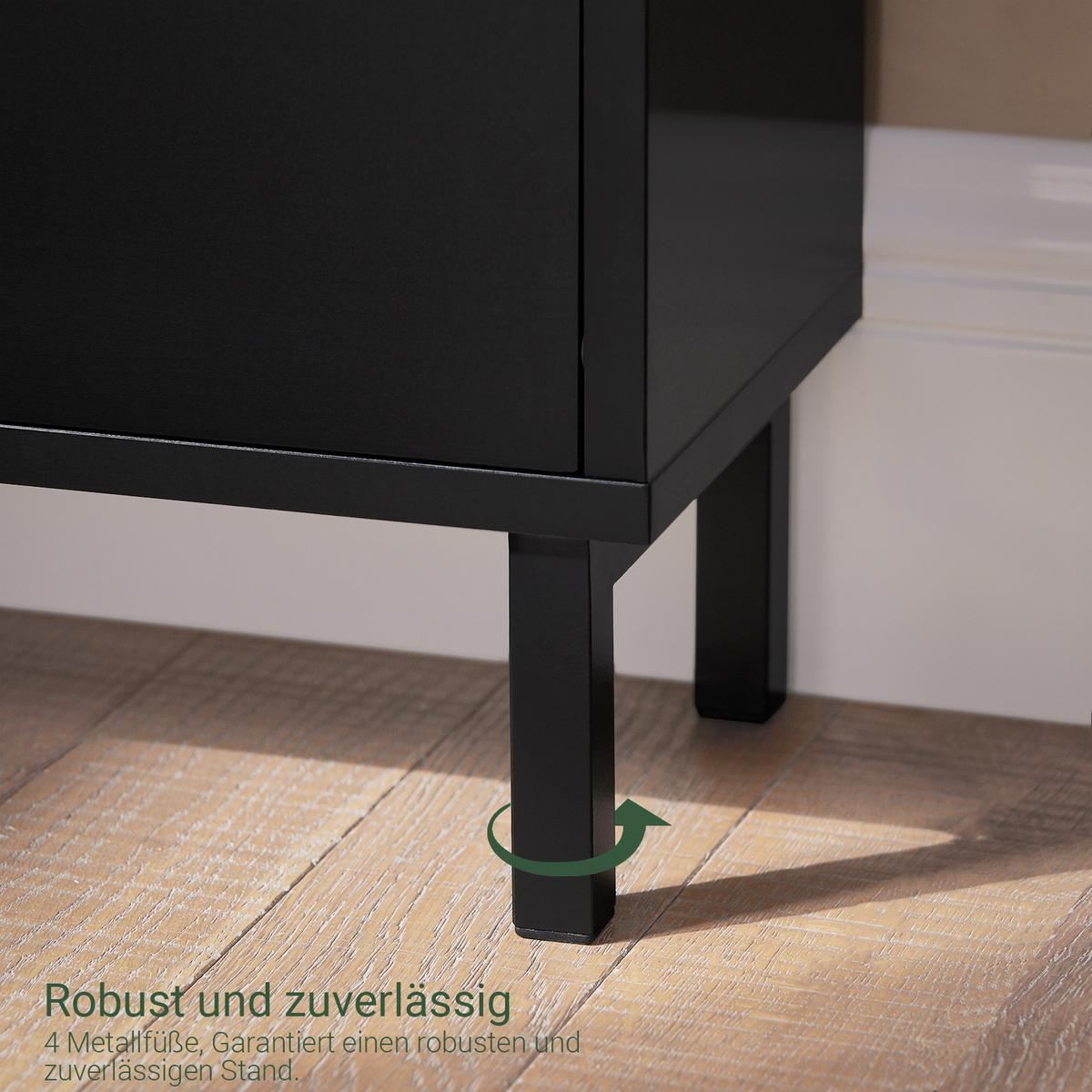 SCHUHSCHRANK Schwarz - Schwarz, Holzwerkstoff/Metall (50/91/19cm) - SoBuy
