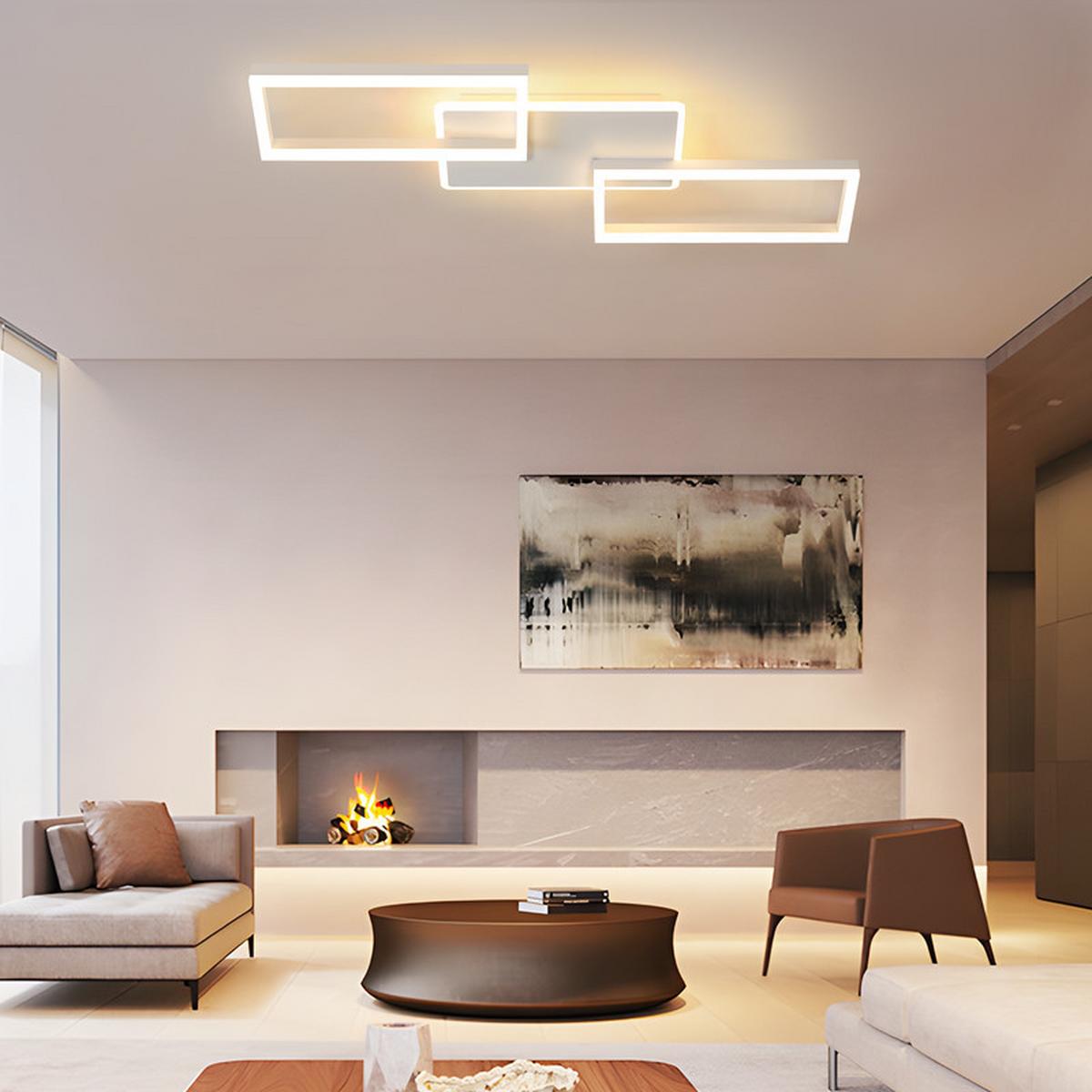 LED-DECKENLEUCHTE Finch II 80/45/7cm - Weiß, Metall (80/45/7cm) - Nettlife