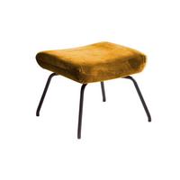 HOCKER LOTTE Gelb Velvet - Currygelb, Textil/Metall (57/44/52cm) - KAWOLA