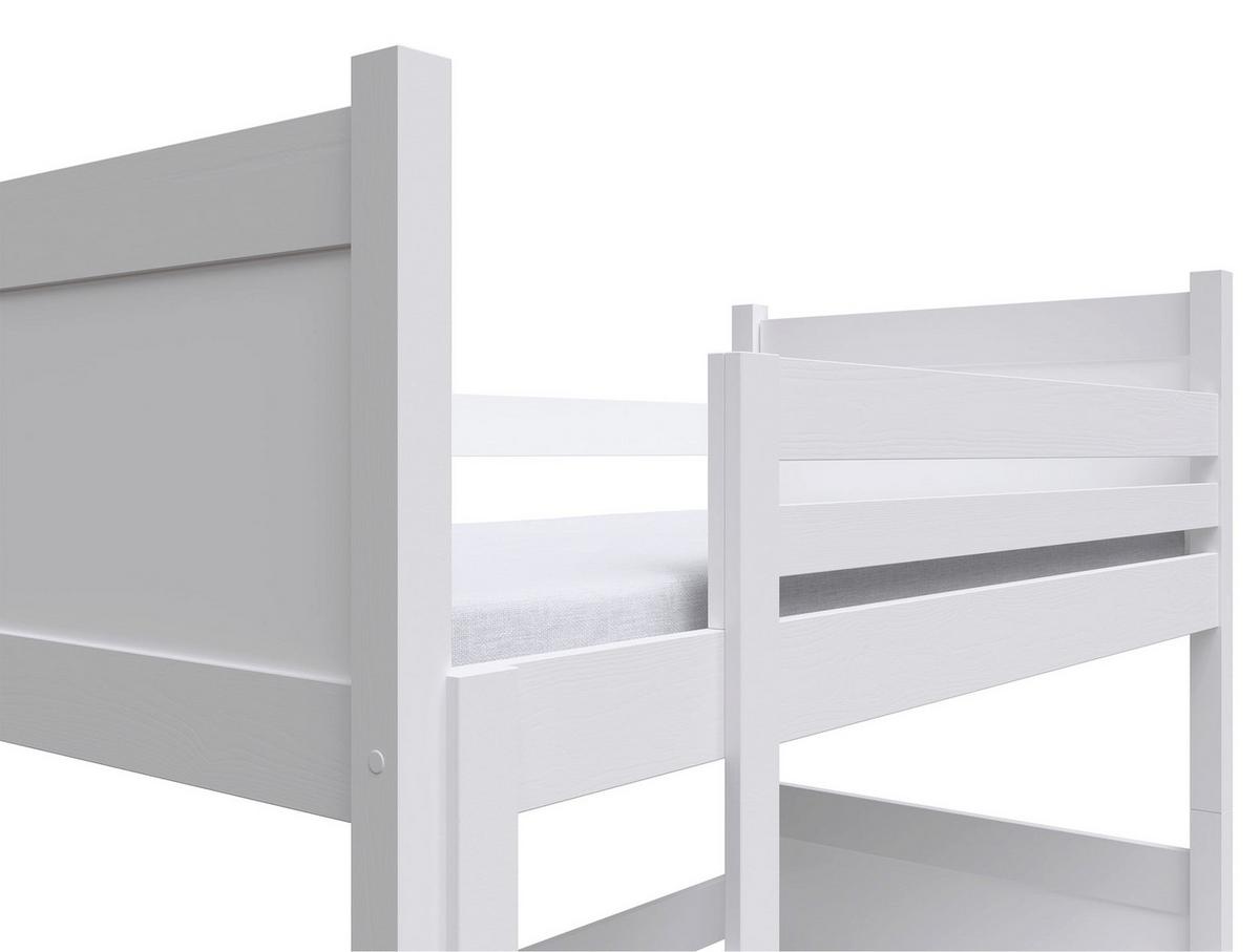 ETAGENBETT MIT MATRATZEN Frello 80x180 cm - Weiß, Holz (80/180cm) - Selsey