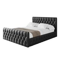 POLSTERBETT mit Bettkasten, Fußteil und Lattenrost, Boxbett mit Matratze H3/H4 - LARO-Z 180x200 Schwarz Kunstleder - Schwarz Hochglanz, Holzwerkstoff/Textil (180/200cm) - ALTDECOR
