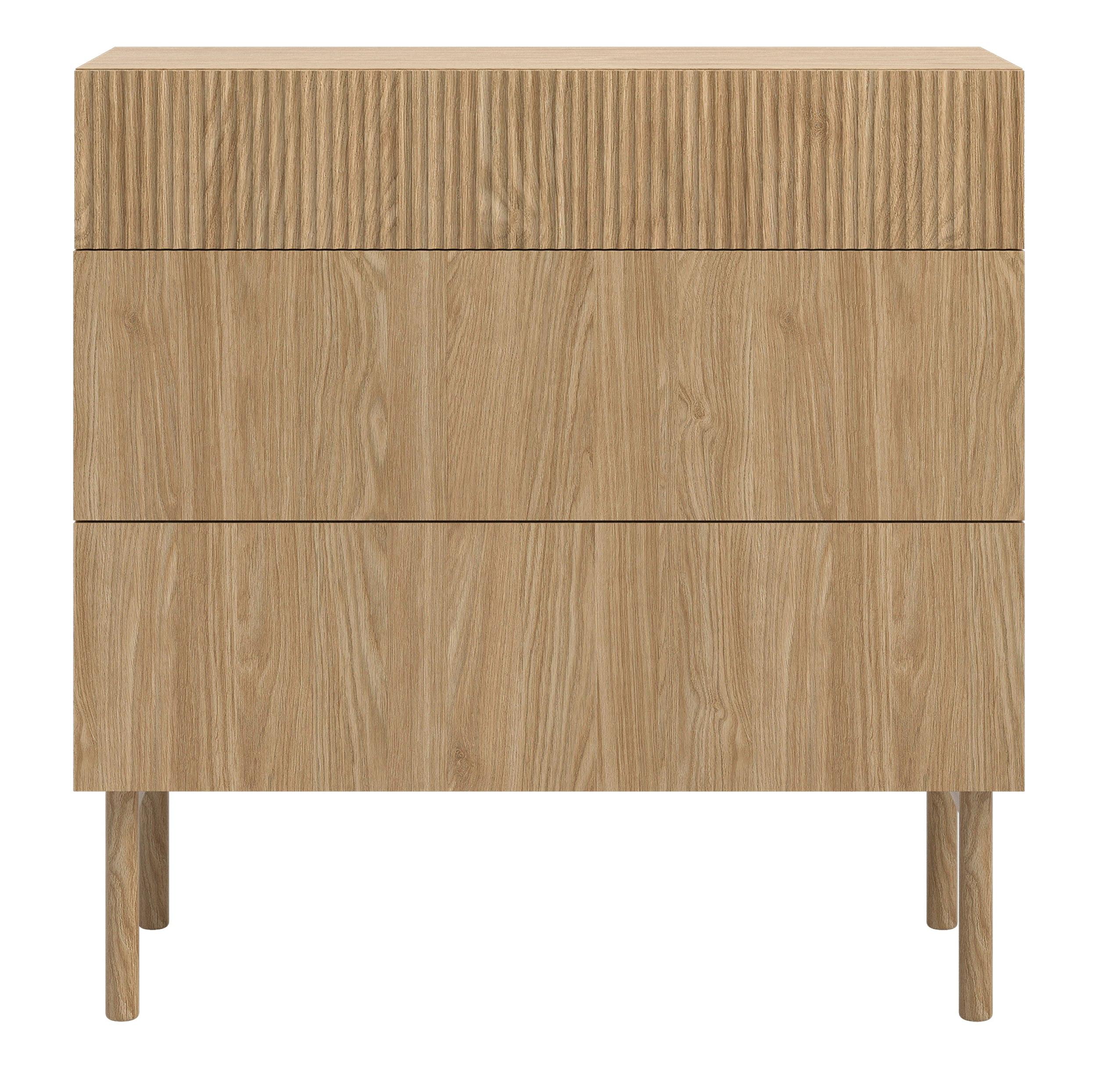 KOMMODE Nolie Eichenholzoptik mit 3 Schubladen 90 cm - Eichefarben, Holz/Holzwerkstoff (90/90.6/38cm) - Selsey