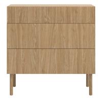 KOMMODE Nolie Eichenholzoptik mit 3 Schubladen 90 cm - Eichefarben, Holz/Holzwerkstoff (90/90.6/38cm) - Selsey