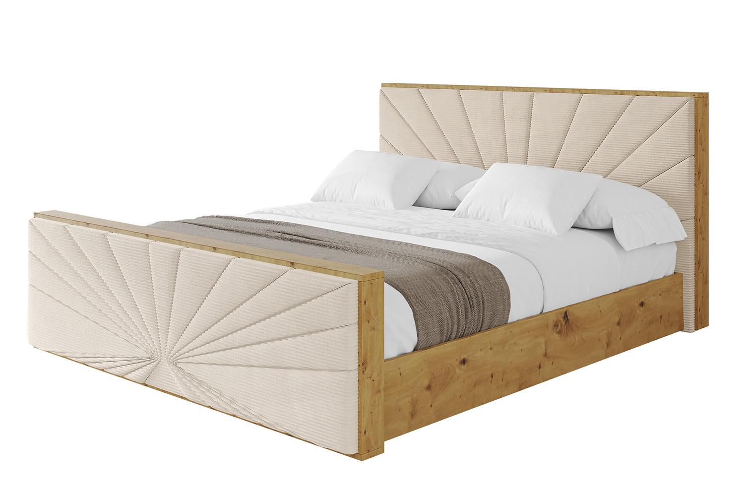 POLSTERBETT mit Bettkasten, Fußteil und Lattenrost, Boxbett mit Matratze H3/H4 - ENZO6-Z 200x200 Beige - Creme, Holzwerkstoff/Textil (200/200cm) - ALTDECOR