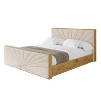 POLSTERBETT mit Bettkasten, Fußteil und Lattenrost, Boxbett mit Matratze H3/H4 - ENZO6-Z 200x200 Beige - Creme, Holzwerkstoff/Textil (200/200cm) - ALTDECOR