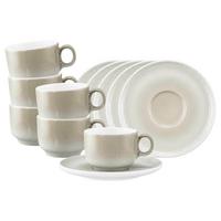 KAFFEETASSEN MIT UNTERTASSEN Sento Home Aura cream 210 ml 6er Set - Creme, Keramik (0.21L) - Seltmann Weiden