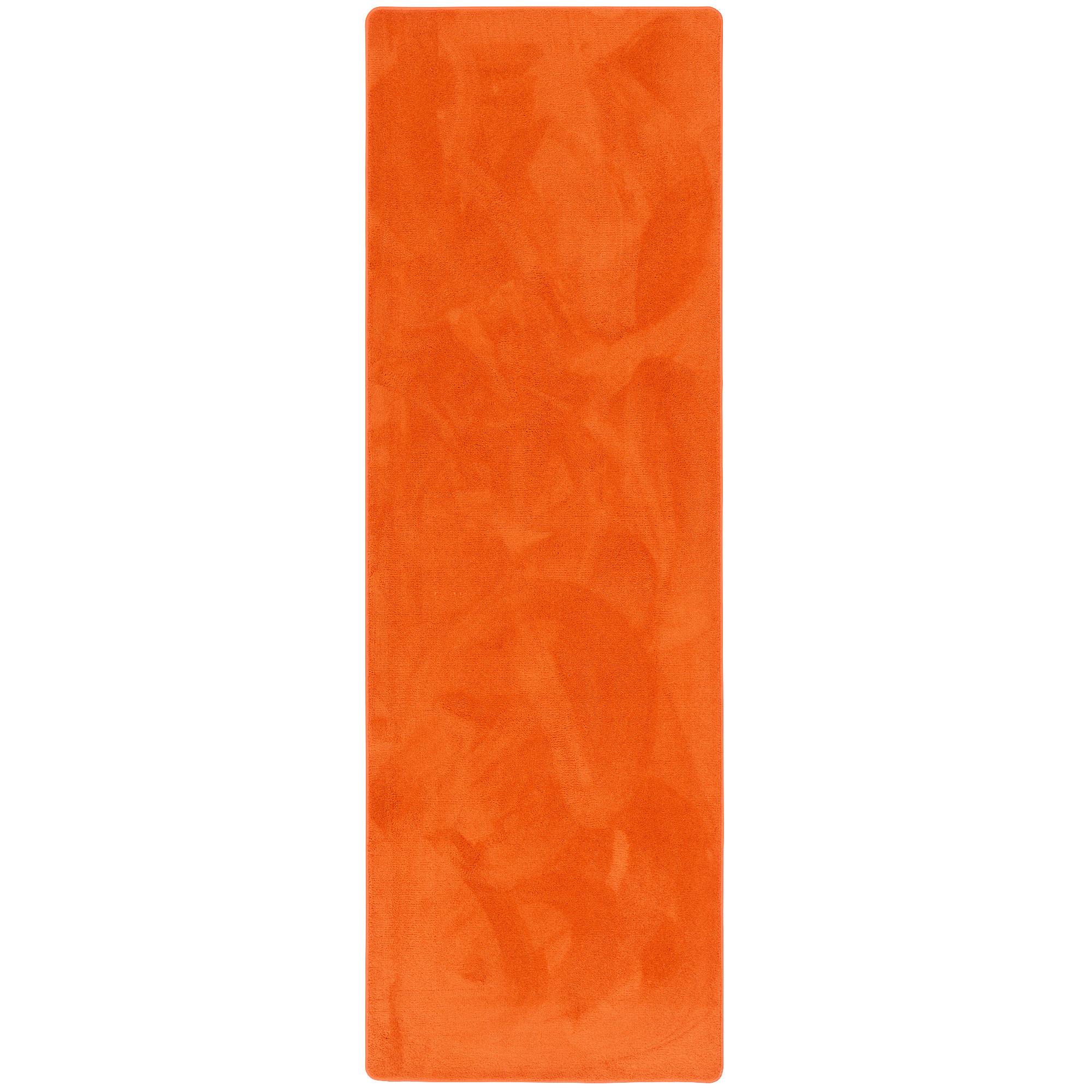 LUXUS SUPER SOFT HOCHFLOR LANGFLOR TEPPICH LÄUFER DELUXE - Orange, Textil (80/240cm) - Snapstyle