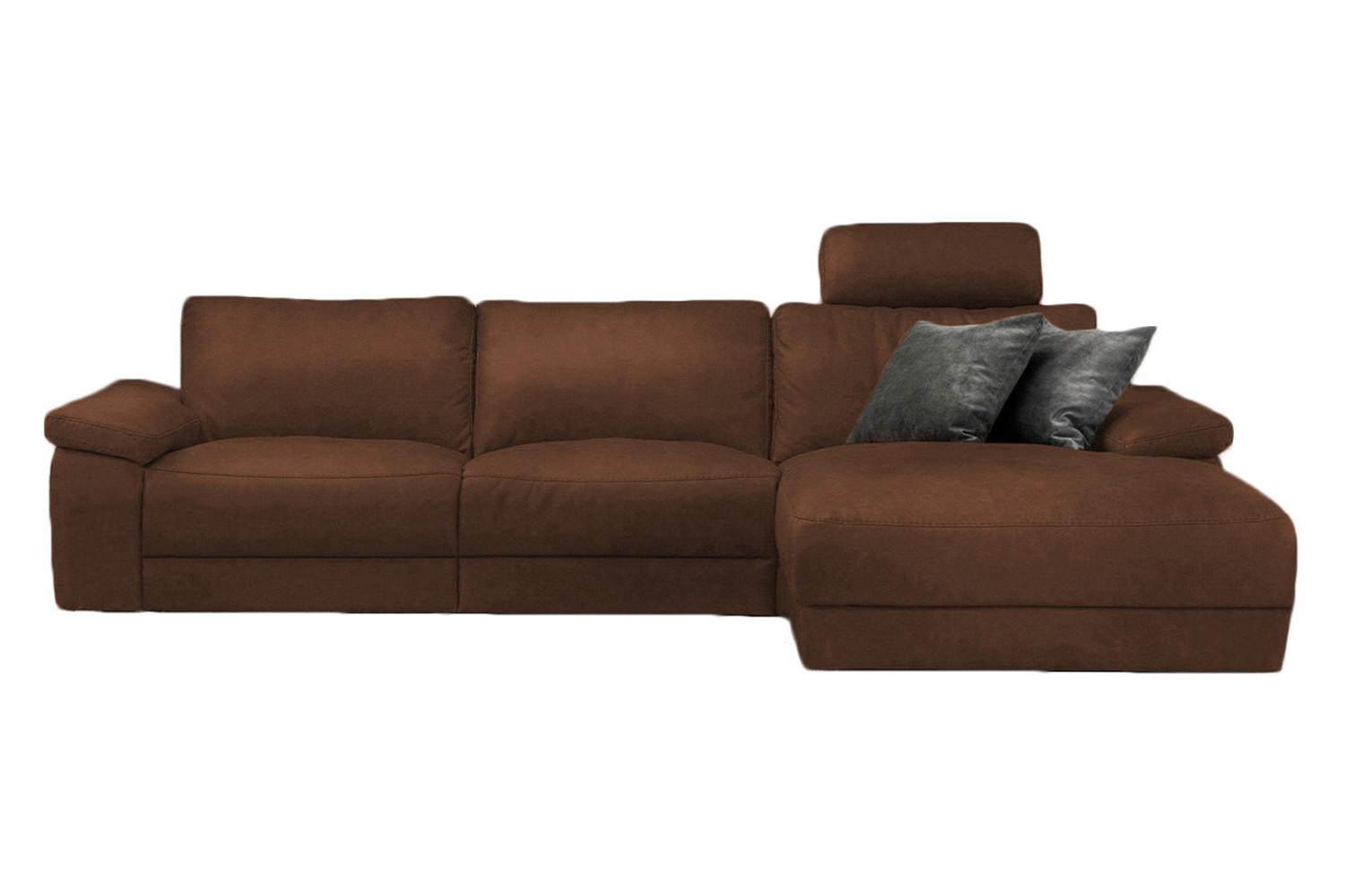 ECKSOFA XL MOTORISCHER RELAXFUNKTION LOLA Braun Leder Relaxfunktion - Schwarz/Braun, Leder (304/178cm) - KAWOLA