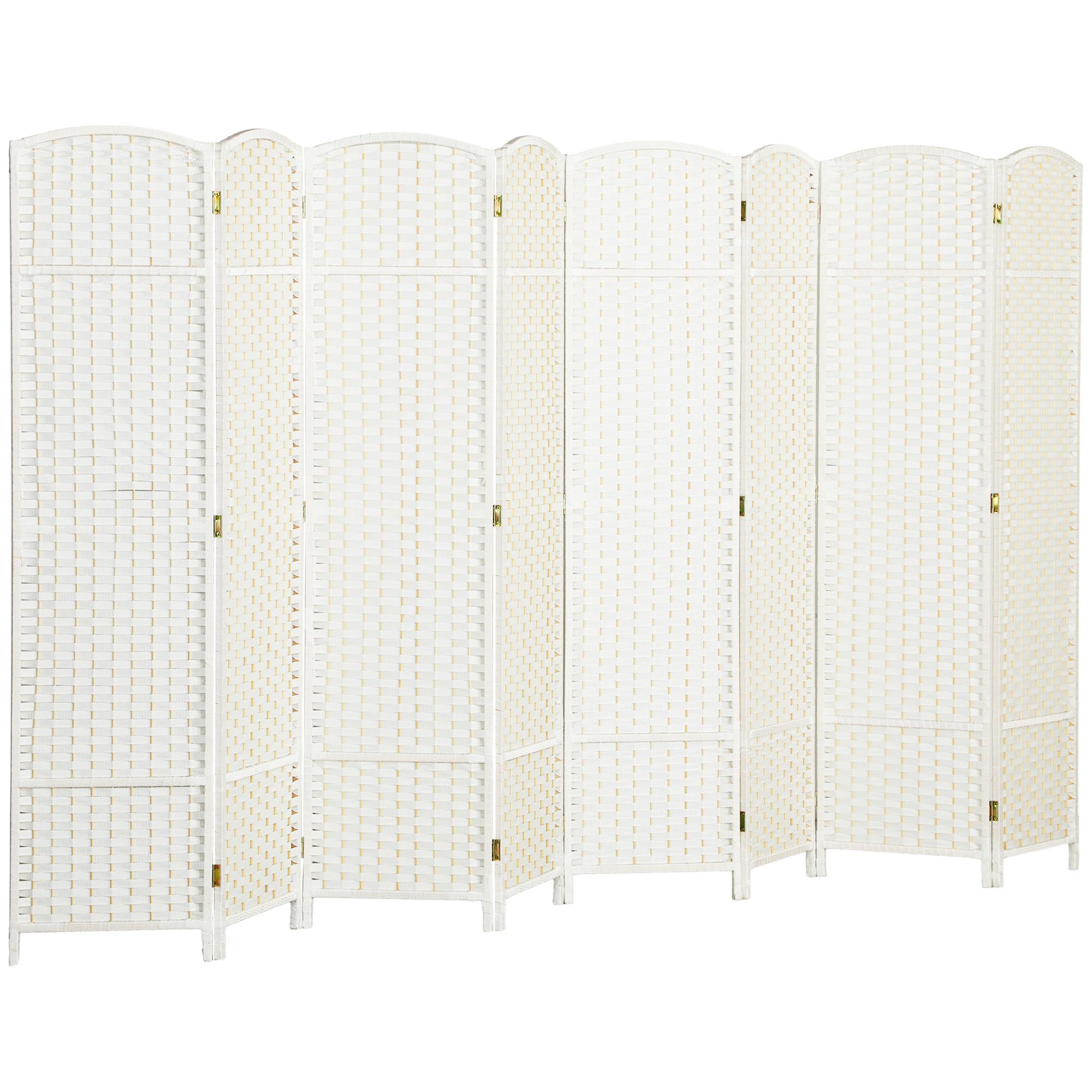 PARAVENT Polypropylen Kiefernholz Weiß - Weiß, Kunststoff (1.6/170cm) - HOMCOM