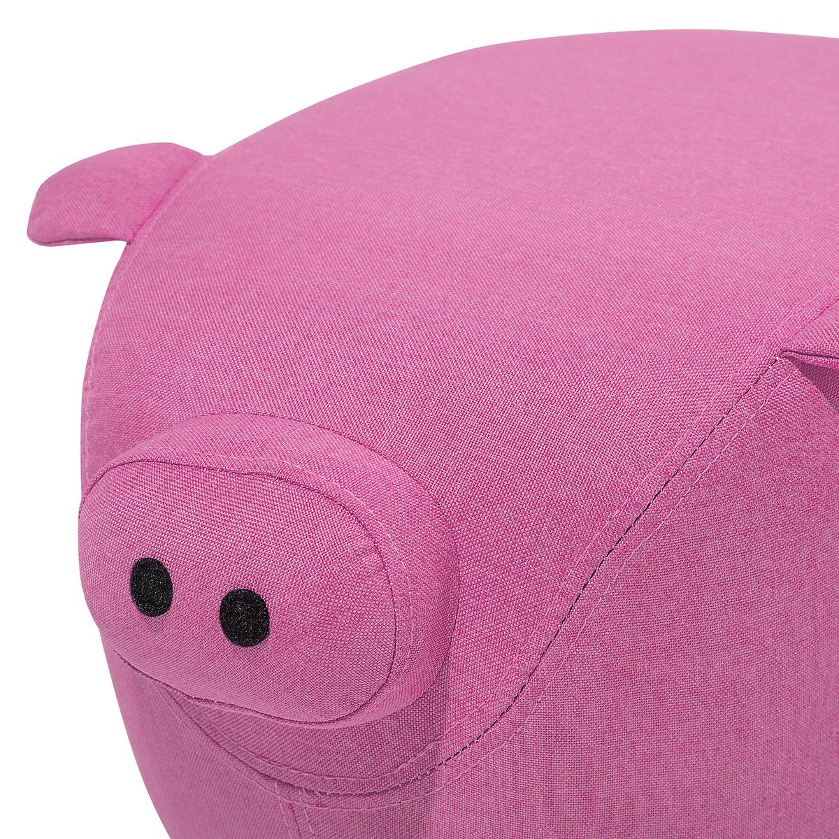 HOCKER Piggy 32/50/35 cm - Pink, Kunststoff/Textil (50/35/32cm) - Beliani