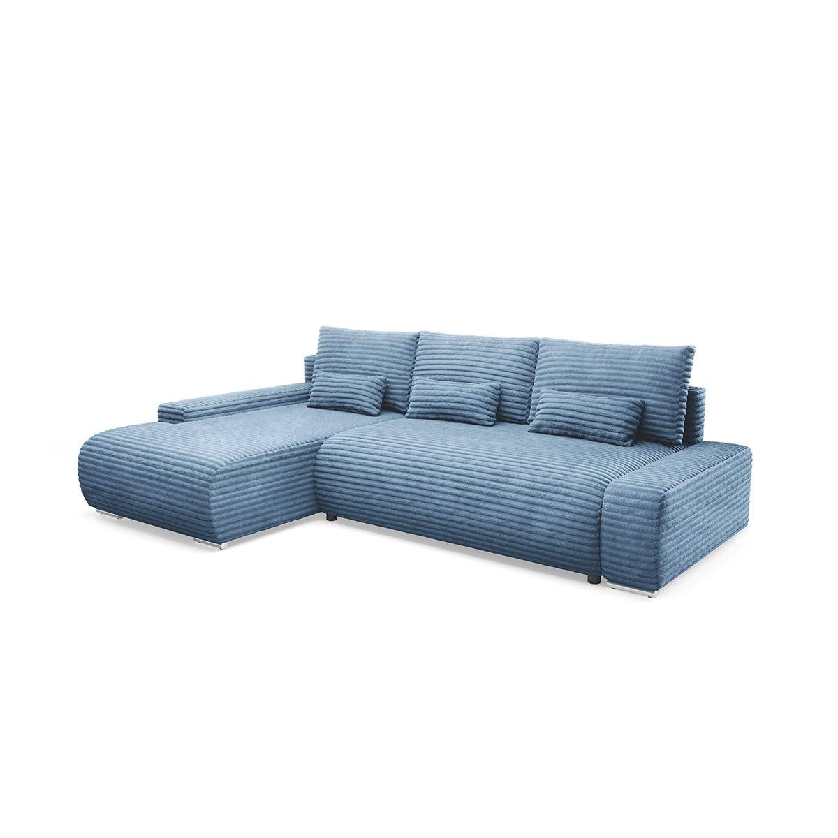ECKSOFA Ivana 3 Sitzplätze Hellblau - Blau, Holz (265/172cm) - Petits-meubles