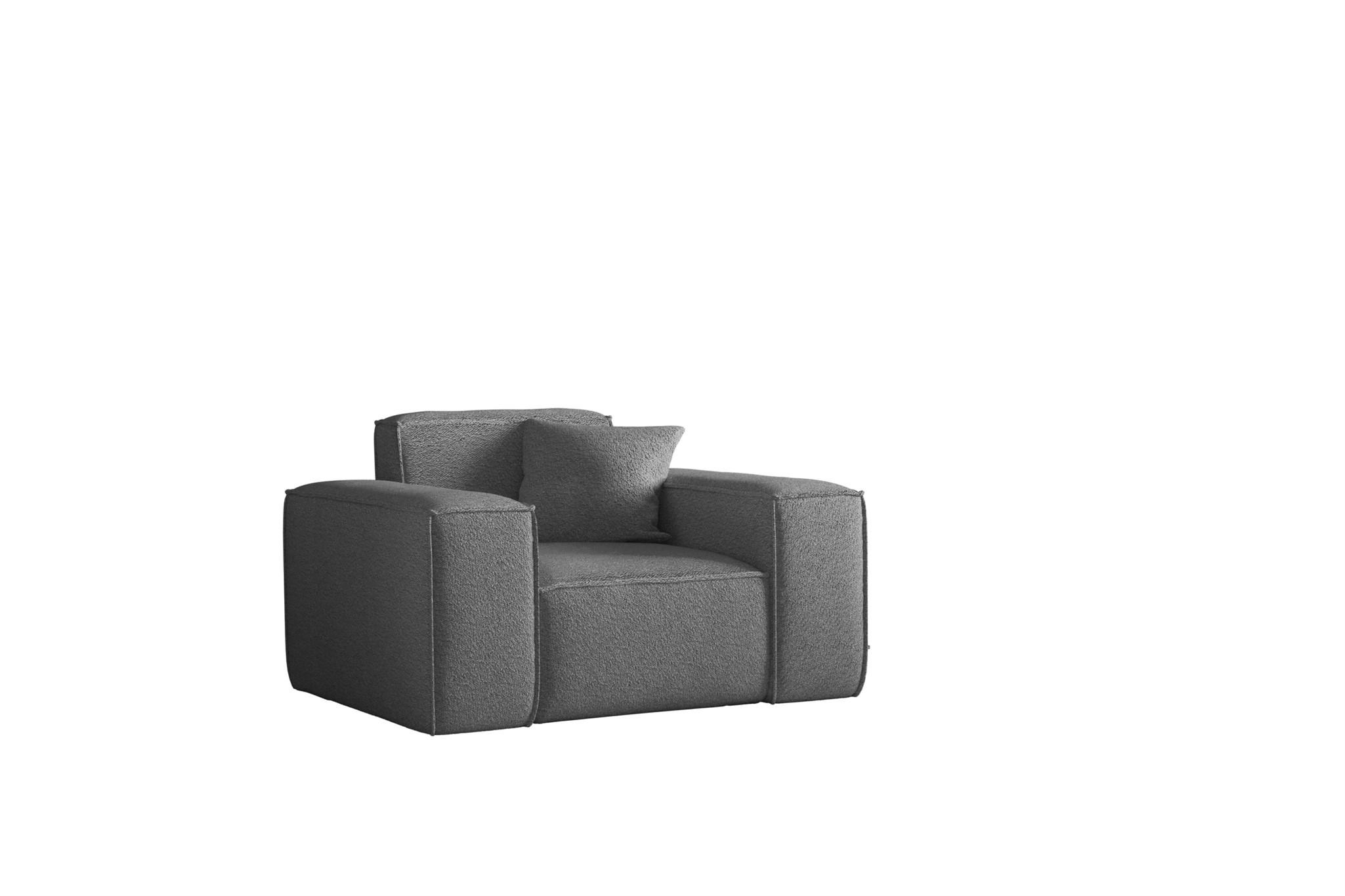 SESSEL Celes Premium Ascot Bukla - Graphitfarben, Holzwerkstoff/Textil (121/73/88cm) - Fun Möbel