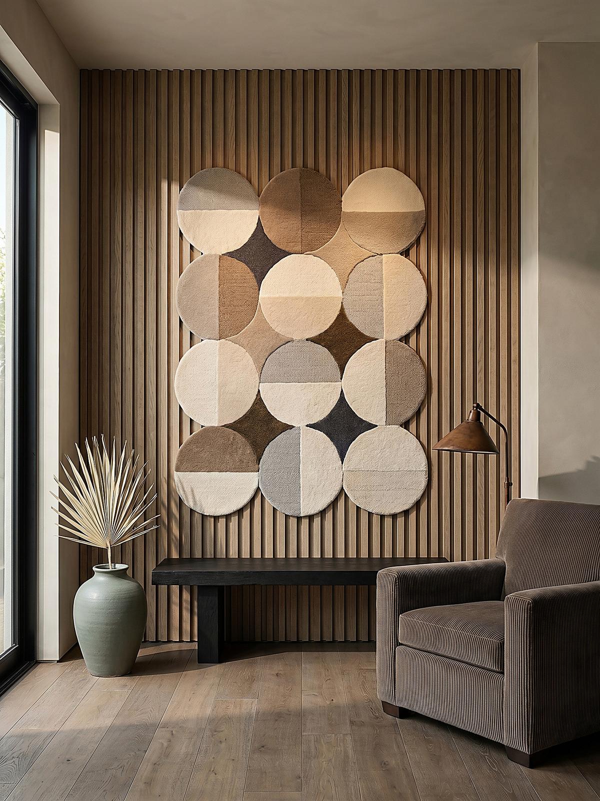WOLLTEPPICH HALLEIN, mit Wellenmuster, Beige-Braun, 160 x 230 cm - Beige, Textil (230/160cm) - KADIMA DESIGN