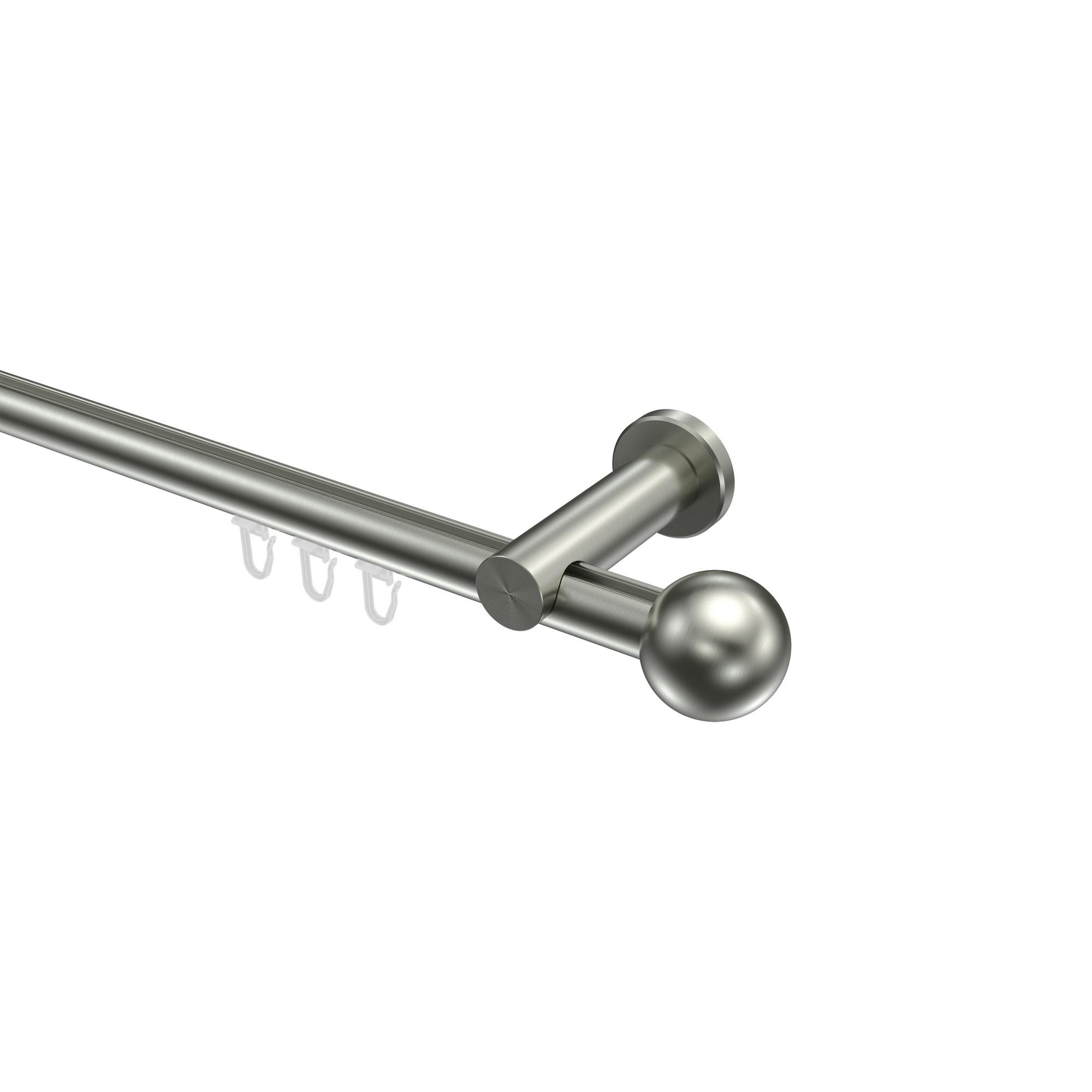 GARDINENSTANGE INNENLAUF Platon Luino 140 cm, 1-läufig, 20 mm Ø Edelstahl-Optik - Edelstahlfarben, Metall (140cm) - INTERDECO