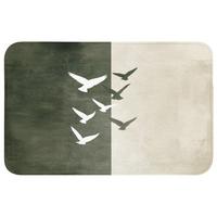 WC-VORLEGER Japandi - Vogel - Grün Toilettenteppich 80x50 cm - Olivgrün, Textil (80/1cm) - OnlyWow