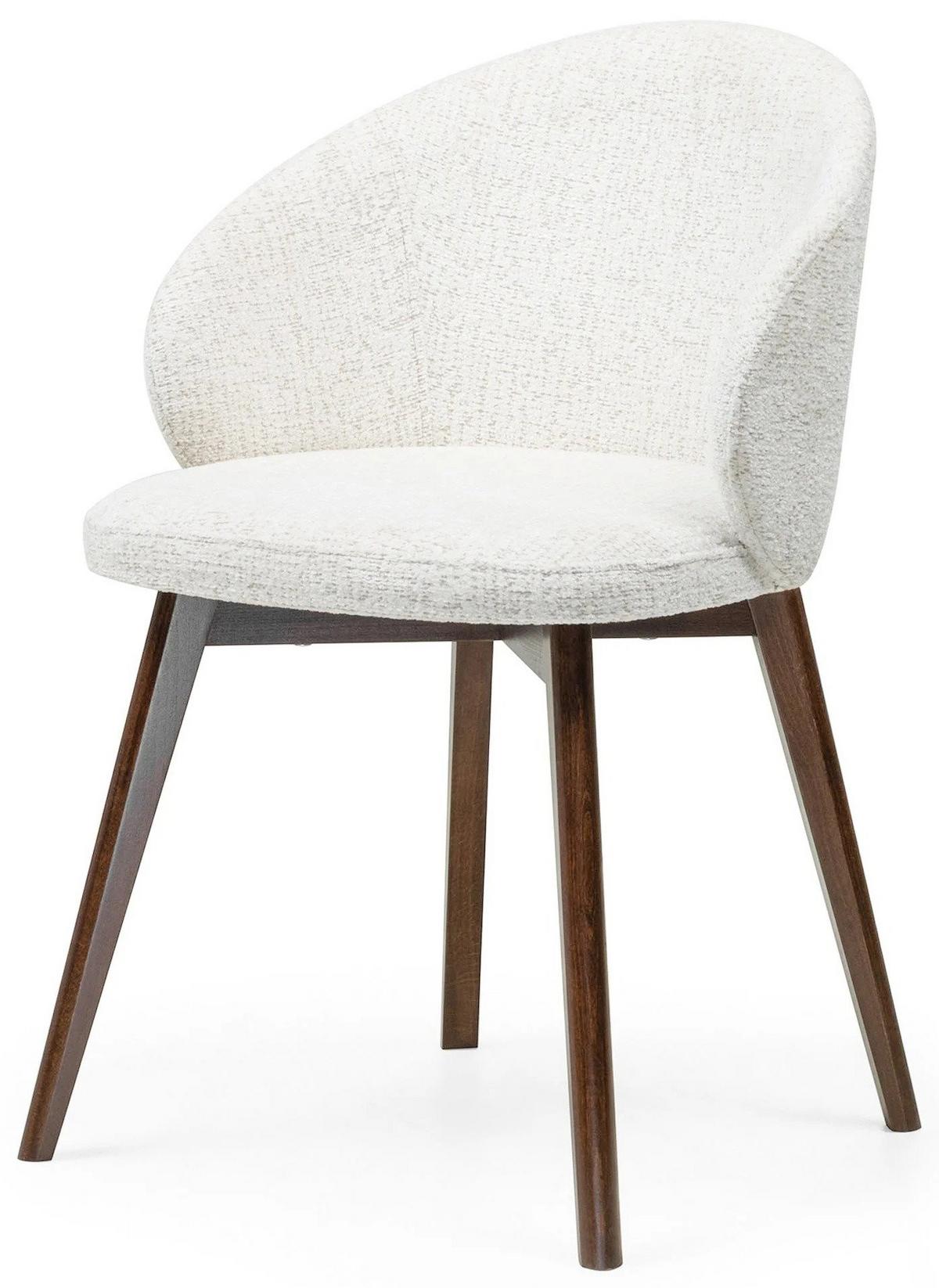 ESSZIMMERSTUHL MELIE 2er Set in Creme Chenille mit Dunkelbraunen Buchenholzbeinen 54/49/82 cm - Dunkelbraun/Creme, Holz/Textil (54/82/49cm) - WFL GROUP