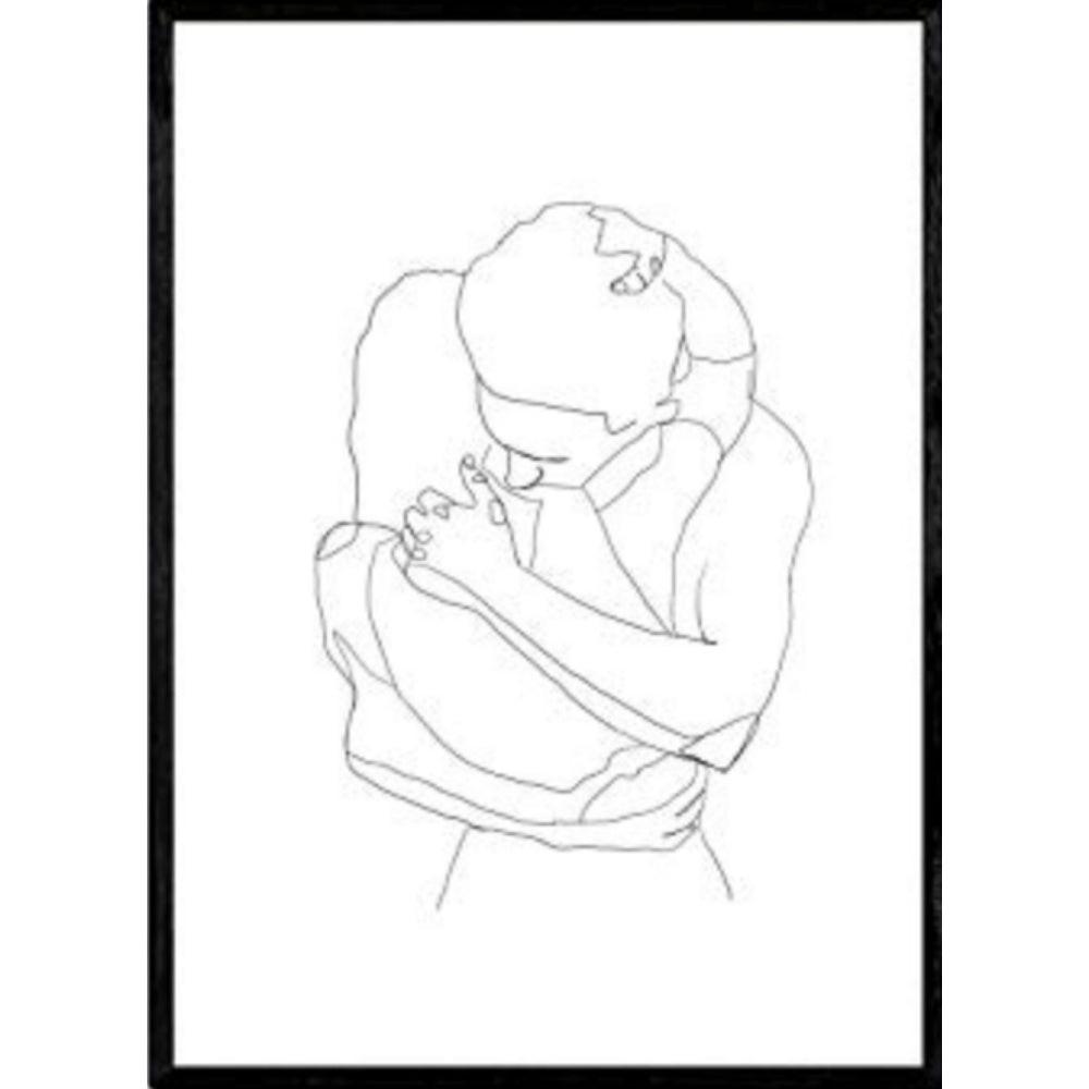 POSTER Nordica Paar Kuscheln A4 Rahmenlos - Klar, Papier (29.7/5/21cm) - Nacnic