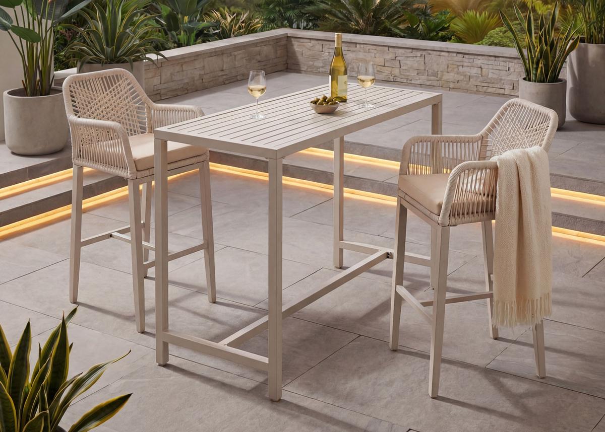 STEHTISCH eckig Beige - Beige, Metall (65/130/105cm) - MCW