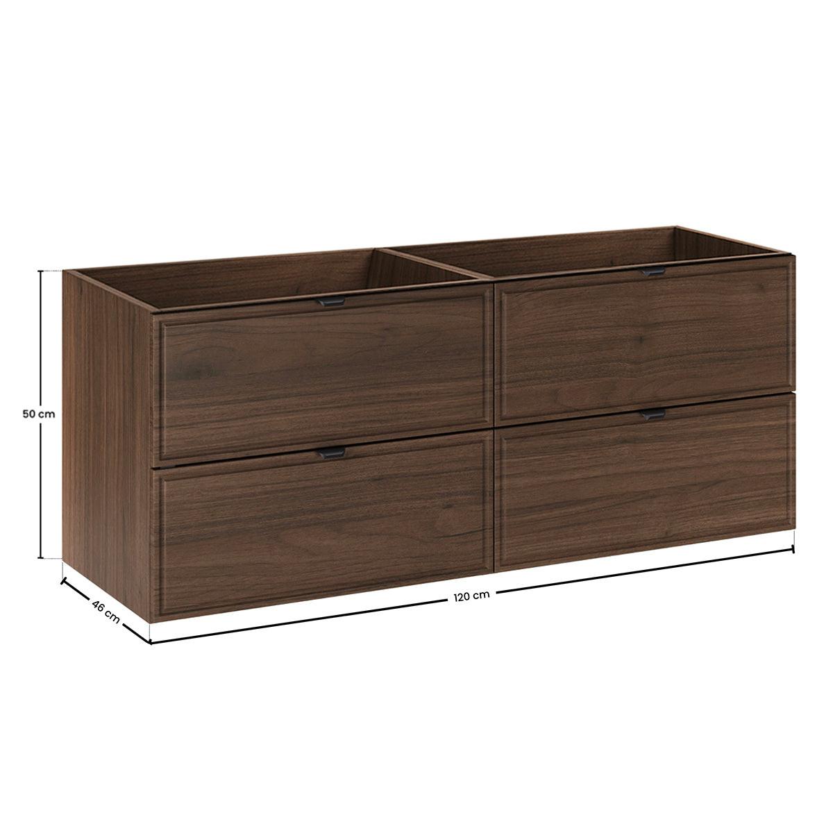 WASCHTISCHUNTERSCHRANK 120cm Elias Dunkles Holz - Braun, Holzwerkstoff (120/50/46cm) - Petits-meubles