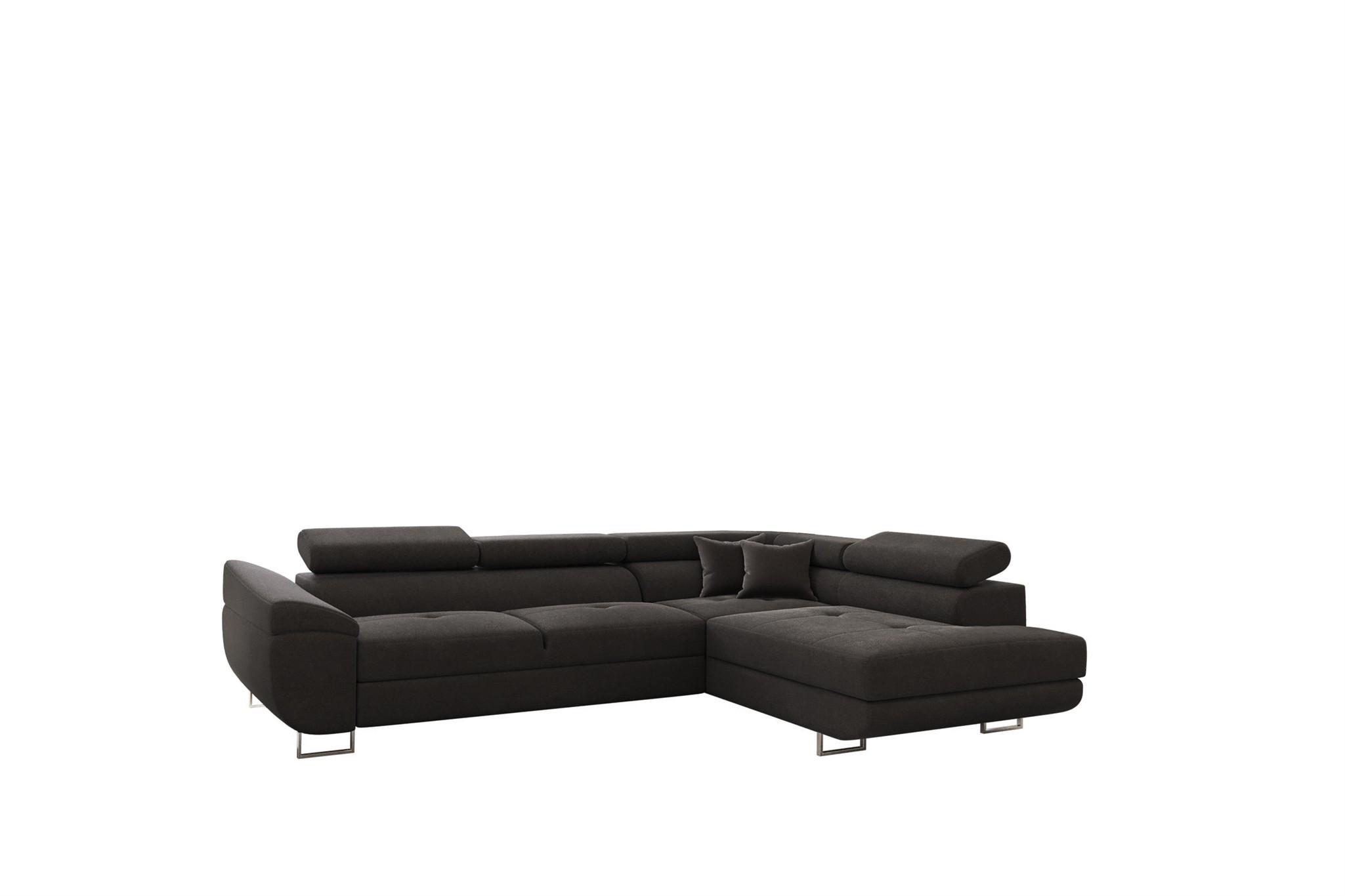 ECKSOFA Carmelo In Nova - Anthrazit, Holzwerkstoff/Textil (275/202cm) - Fun Möbel