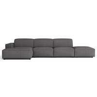 ECKSOFA Sellmo 344 cm - Dunkelgrau/Schwarz, Kunststoff/Textil (350/166cm) - Selsey