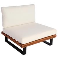 LOUNGE-SESSEL Schwarz, Dunkelbraun, Cremeweiß - Dunkelbraun/Schwarz, Holz (82/75/82cm) - MCW