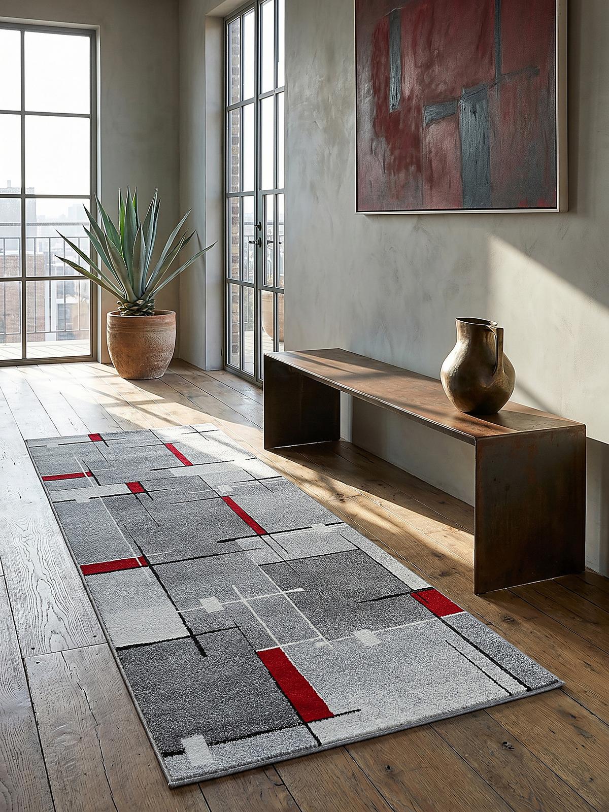 TEPPICH Niederflor Patchwork THUR Polypropylen Grau 80 x 140 cm - Grau, Textil (80/140cm) - KADIMA DESIGN
