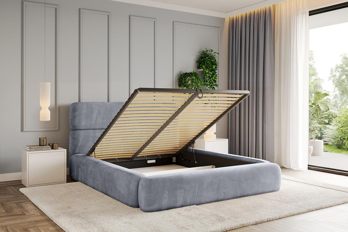 POLSTERBETT mit Bettkasten und Lattenrost, Boxbett ohne Matratze - ENORA 180x200 Grau - Grau, Holzwerkstoff/Textil (180/200cm) - ALTDECOR