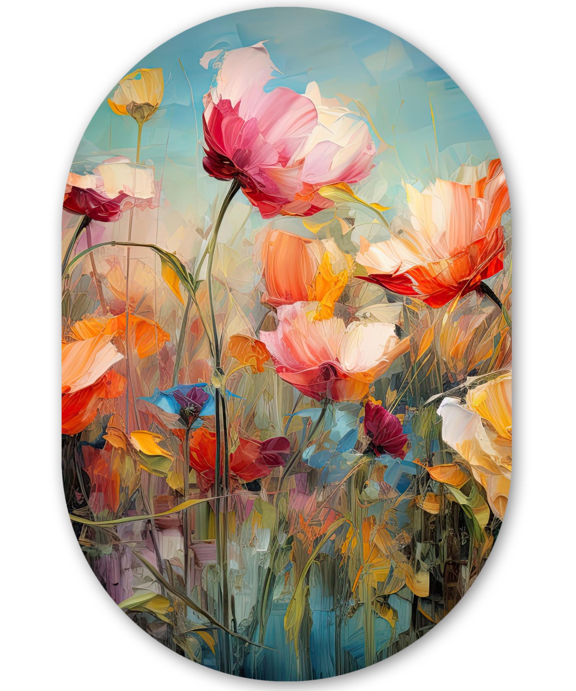 WANDBILD Blumen - Aquarell - Kunst - Botanisch - Natur Deko Groß 80x120 cm - Orange, Kunststoff (80/120cm) - MuchoWow