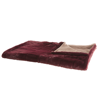 DECKE Burgunderrot Tantan 150/200 cm - Weinrot, Textil (150/200cm) - Beliani