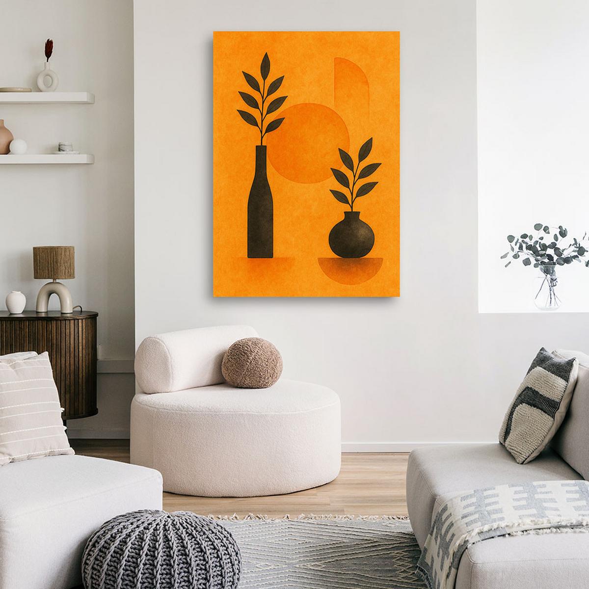 LEINWANDBILD Abstraktion 60x90cm - Orange, Textil (60/90cm) - Feeby