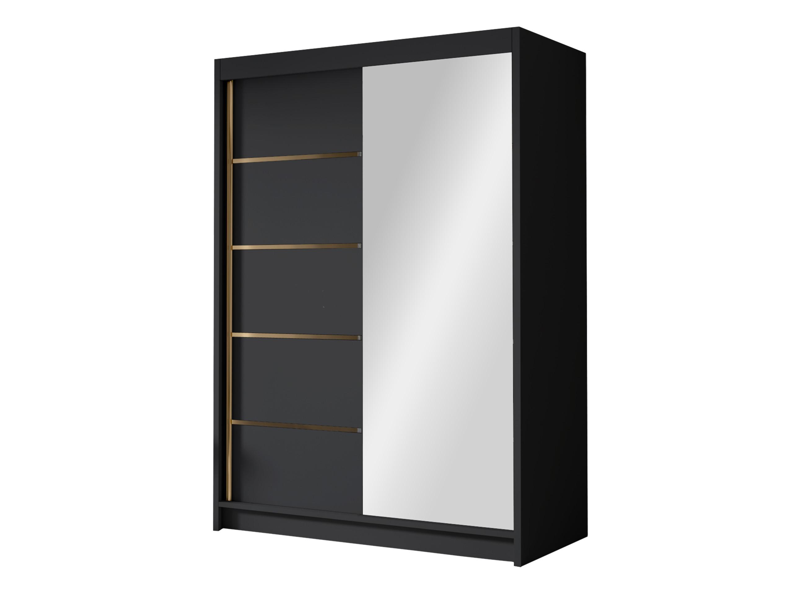 SCHIEBETÜRENSCHRANK Lungo III - Goldfarben/Schwarz, Holzwerkstoff/Metall (120/200/58cm) - MIRJAN24